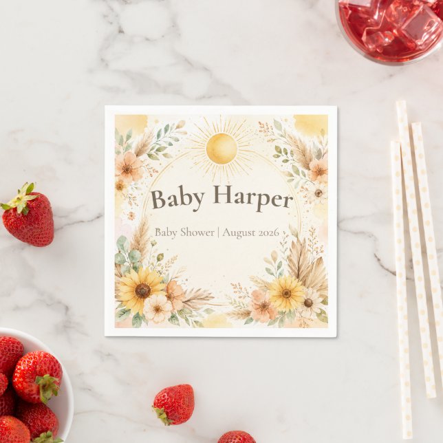 Liten solstråle Baby Shower servetter (Insitu)