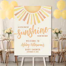 Liten solstråle Baby Shower Välkomstskylt
