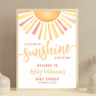 Liten solstråle Baby Shower Välkomstskylt Poster