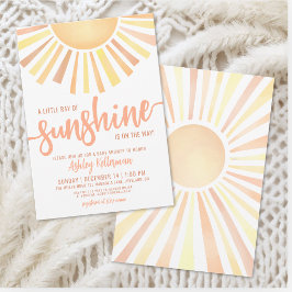 Liten solstråle Boho-babyshower Inbjudningar