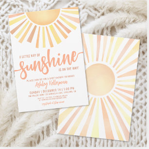 Liten solstråle Boho-babyshower Inbjudningar