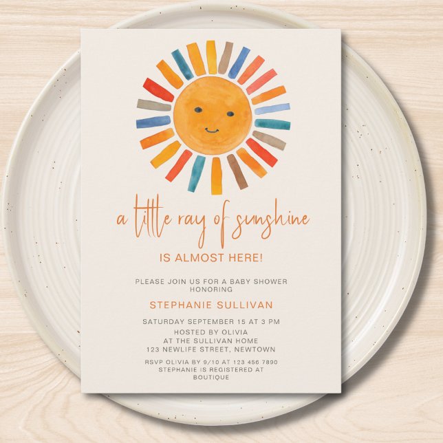 Liten solstråle Boho-babyshower  Inbjudningar (Skapare uppladdad)