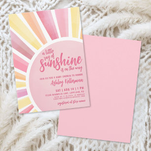 Liten solstråle Boho-babyshower Inbjudningar