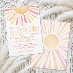 Liten solstråle Boho-babyshower Inbjudningar