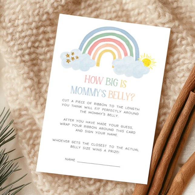Liten solstråle Hur stor är mammans mage (Rainbow Baby Shower How Big Is Mommy's Belly Game)