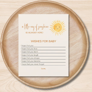 Liten solstråle önskar för baby shower spel