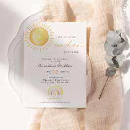 Liten solstråle regnbåge baby shower inbjudningar