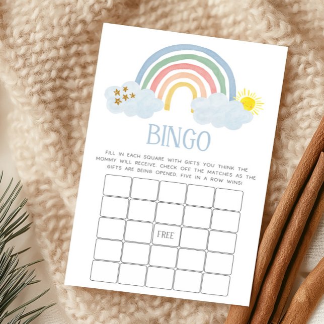 Liten solstråle regnbåge Bingo spel (Rainbow Baby Shower Bingo Game)