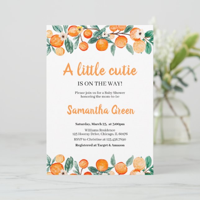 Liten söt baby baby shower inbjudan (Stående Fram)