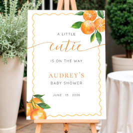 Liten söt baby baby shower skylt, Orange Citrus Vä