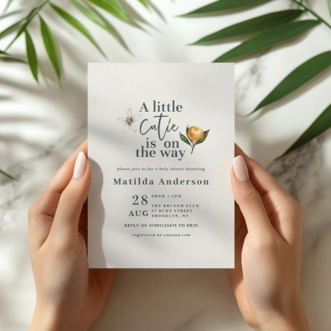 Liten söt baby shower orange citrus botanisk  (Skapare uppladdad)