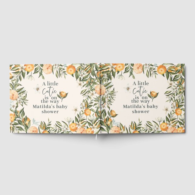 Liten söt babybabyshower Personlig Citrus Orange Gästböcker (Full)