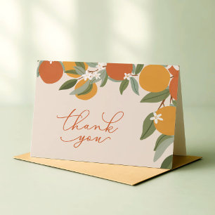 Liten söt citrus apelsin baby shower tack kort