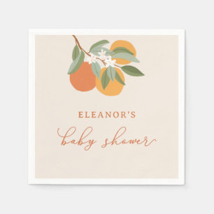 Liten söt citrus apelsiner baby shower pappersservett
