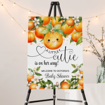 Liten söt citrus baby shower välkomstskylt