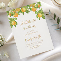 Liten söt citrus orange baby shower firande