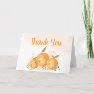 Liten söt citrus orange baby shower tack kort
