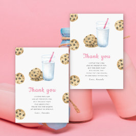 Liten söt Cookie flicka födelsedagsfest tack