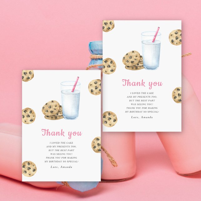 Liten söt Cookie flicka födelsedagsfest tack (Skapare uppladdad)