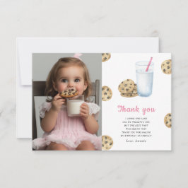 Liten söt Cookie flicka födelsedagsfest tack