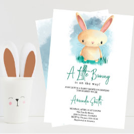 Liten söt kanin baby shower inbjudningar