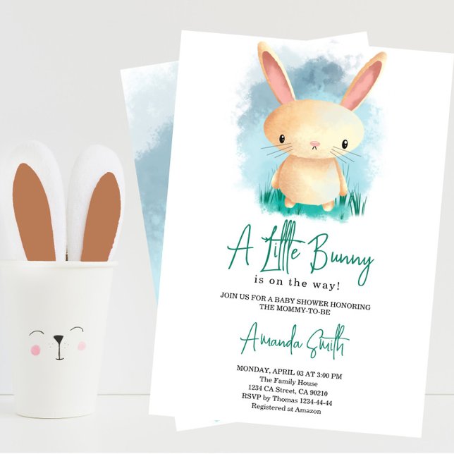 Liten söt kanin baby shower inbjudningar (Skapare uppladdad)