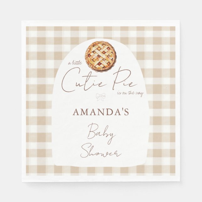 Liten söt lilla paj Baby Shower Neutral Pappersservett (Framsidan)