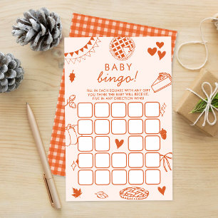 Liten söt lilla paj höst baby shower Bingo spel