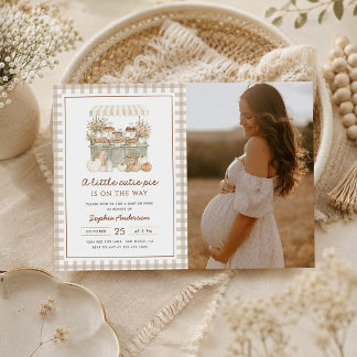 Liten söt lilla paj höst baby shower foto inbjudningar