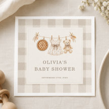 Liten söt lilla paj höst gingham baby shower-fest