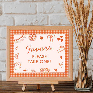 Liten söt lilla paj! Tecken på höstens baby shower Poster