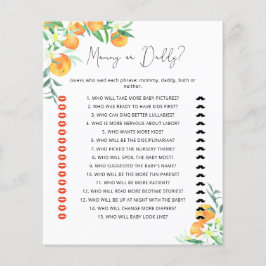 Liten söt mamma eller pappa baby shower spel