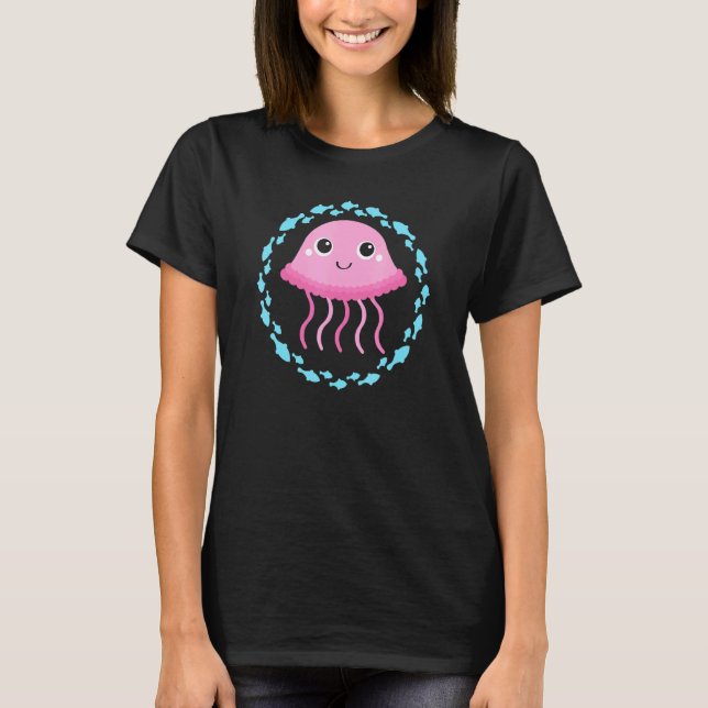 Liten söt manet i fiskcirkel t shirt (Framsida)