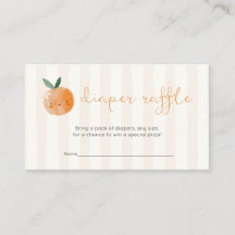 Liten söt orange baby shower blöja lotteri