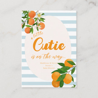 Liten söt orange baby shower - Ekologisk marknad Tilläggskort