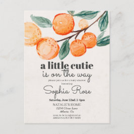 Liten söt orange baby shower inbjudan