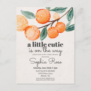 Liten söt orange baby shower inbjudan