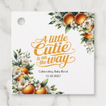 Liten söt orange baby shower personlig