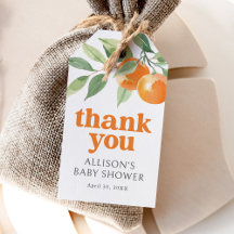 Liten söt orange baby shower