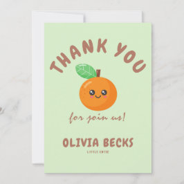 Liten söt orange baby shower  tack kort
