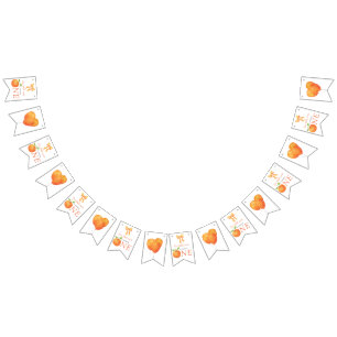 Liten söt orange citrus 1-årsdag vimplar