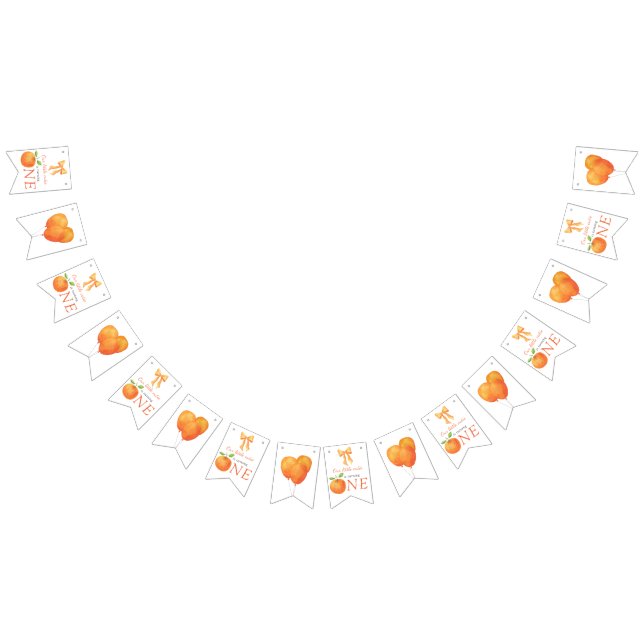 Liten söt orange citrus 1-årsdag vimplar (Alla)