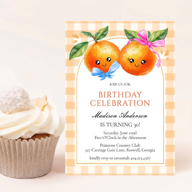 Liten söt orange citrus baby shower inbjudan (Skapare uppladdad)