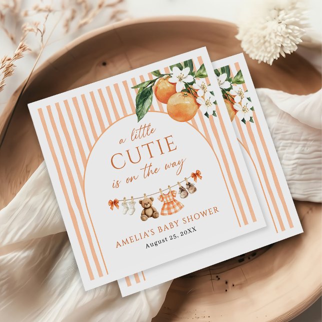 Liten söt orange citrus baby shower pappersservett (Skapare uppladdad)