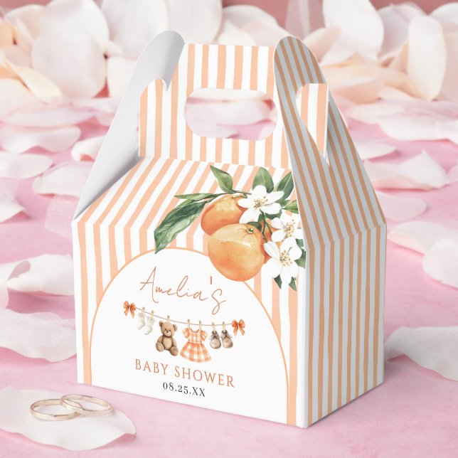 Liten söt orange citrus baby shower presentaskar (Bröllop)