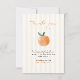 Liten söt orange citrus baby shower tack kort