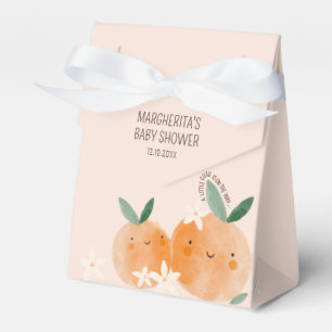 Liten söt orange citrus botanisk babyfest presentaskar