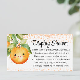 Liten söt orange citrus-visning dusch tilläggskort