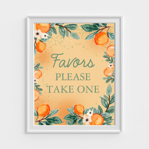 Liten söt orange partygåvor ta en poster