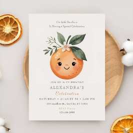 Liten söt orange solskensfirande inbjudningar